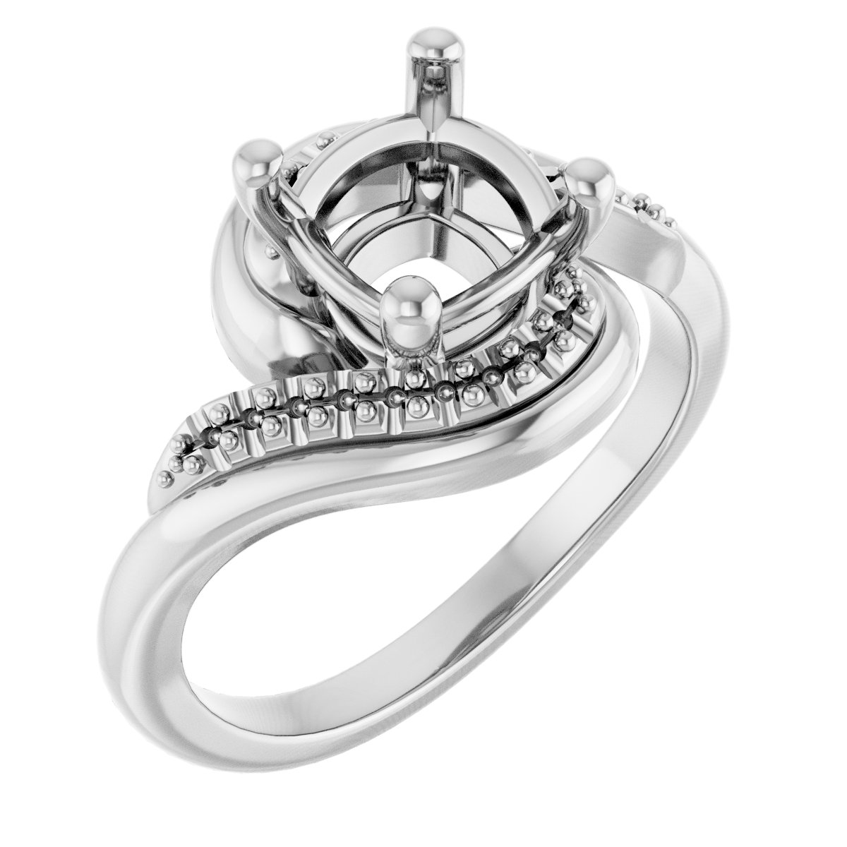 Accented Bypass Engagement Ring
