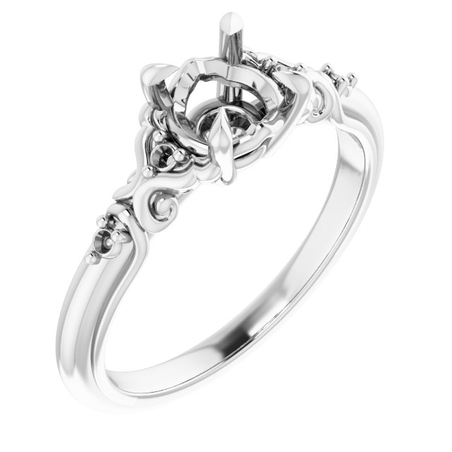 Accented Sculptural Engagement Ring