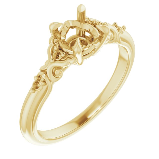 Accented Sculptural Engagement Ring