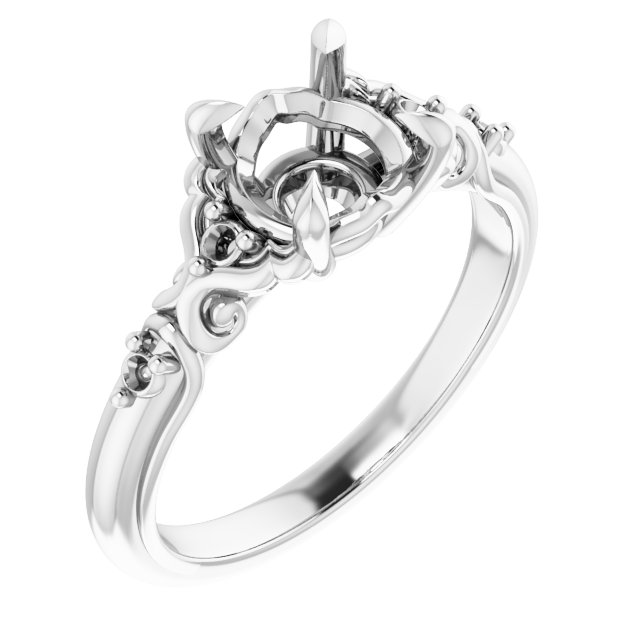 Accented Sculptural Engagement Ring