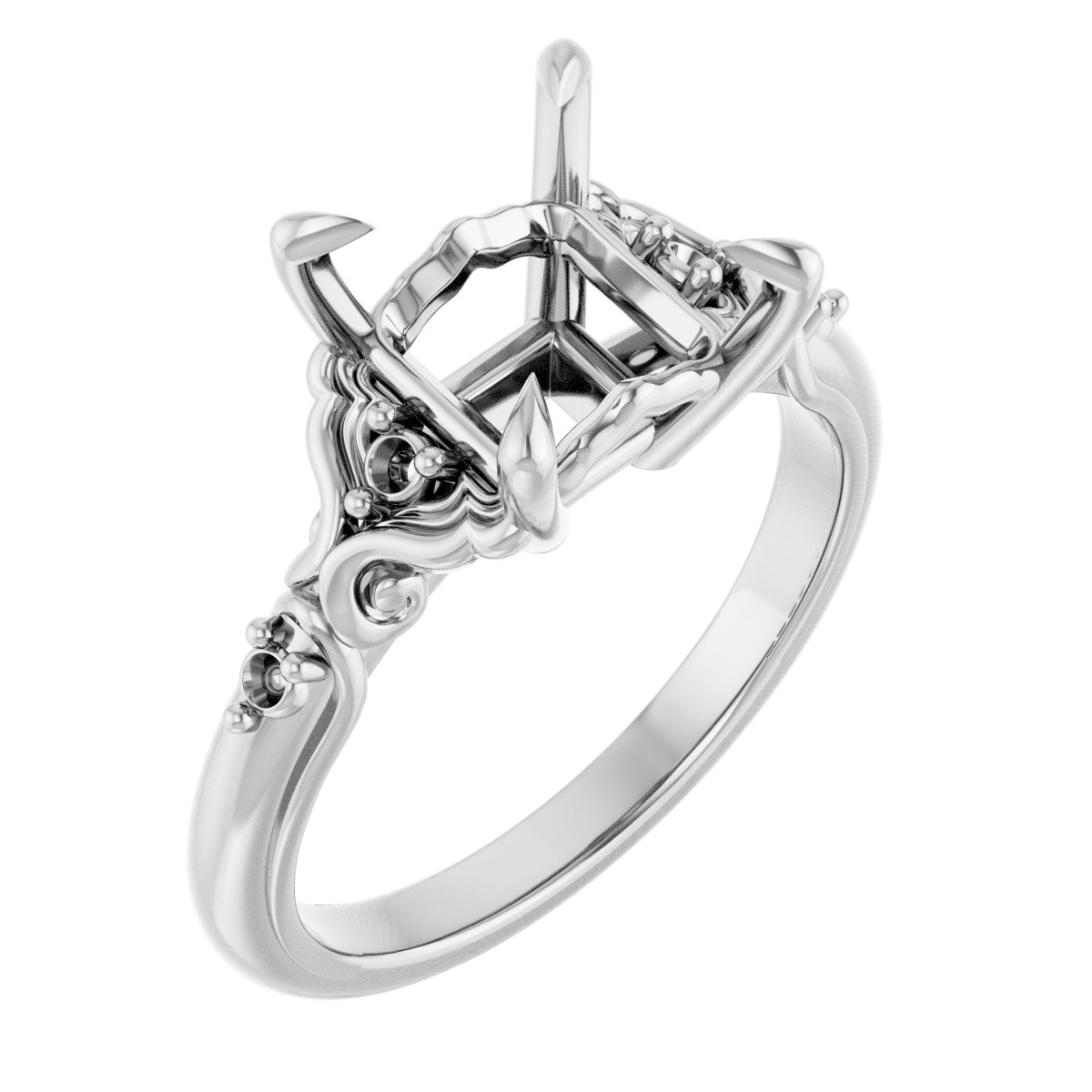 Accented Sculptural Engagement Ring