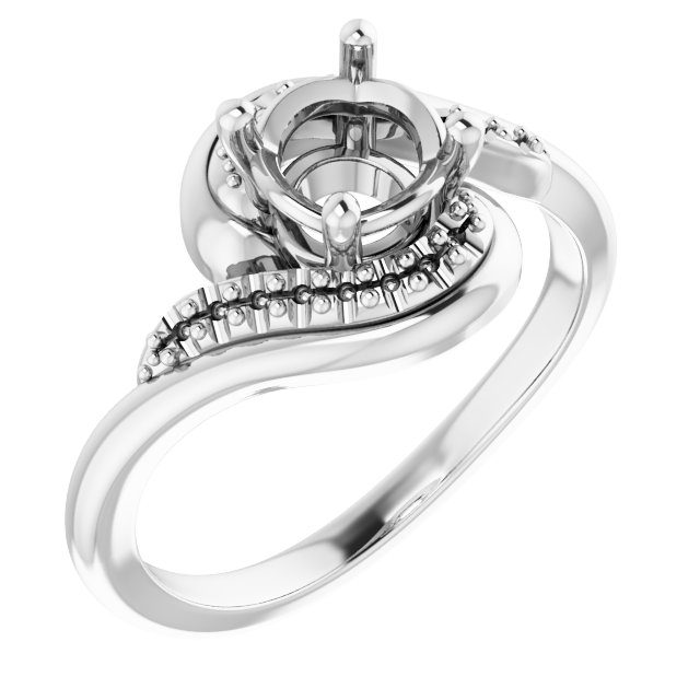 Accented Bypass Engagement Ring
