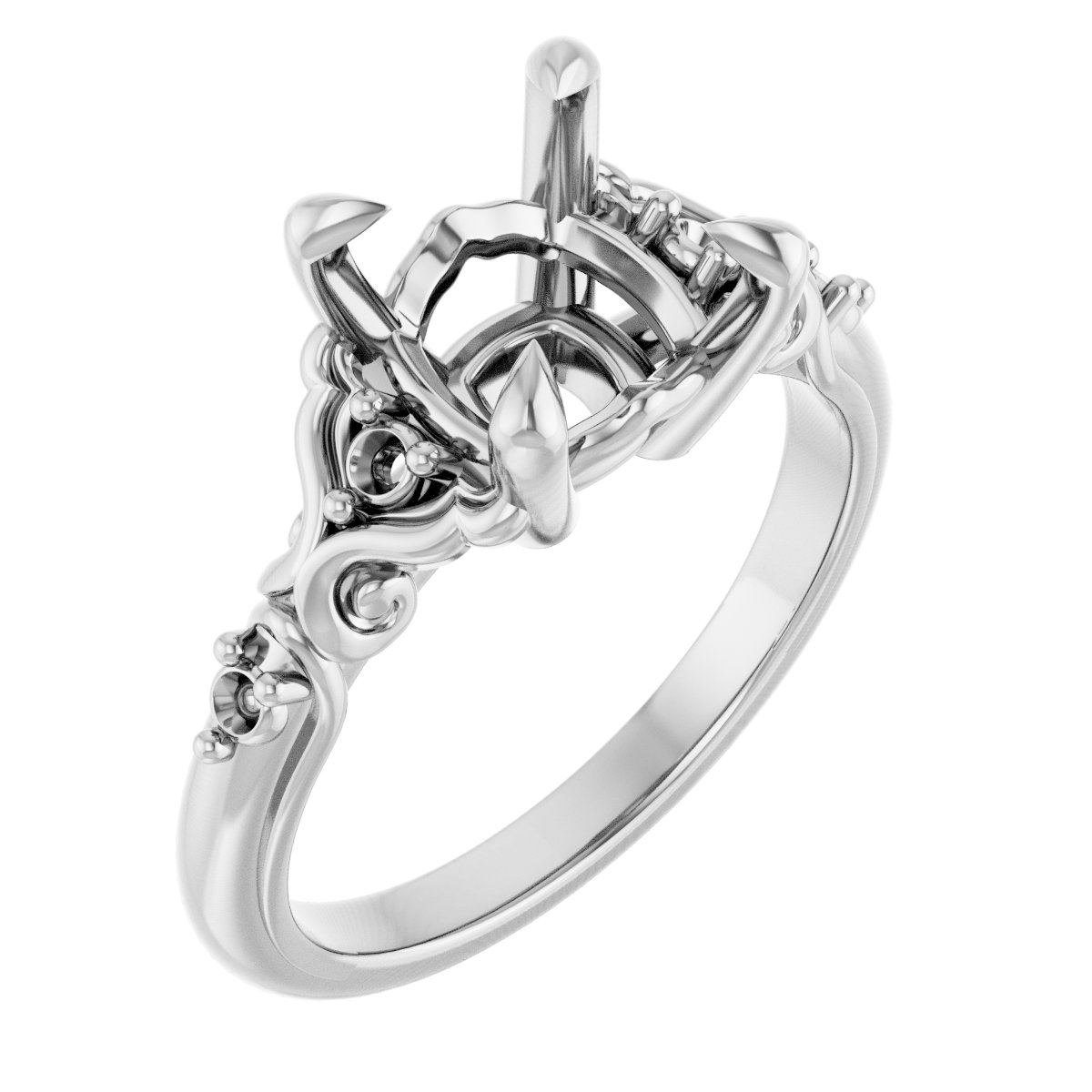Accented Sculptural Engagement Ring