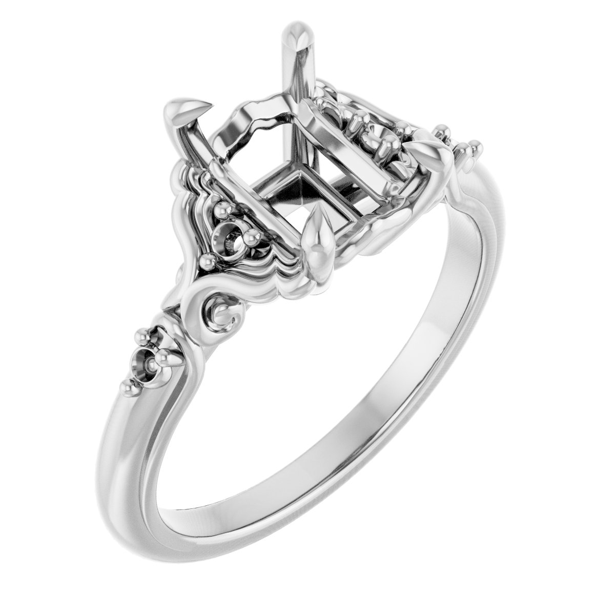 Accented Sculptural Engagement Ring
