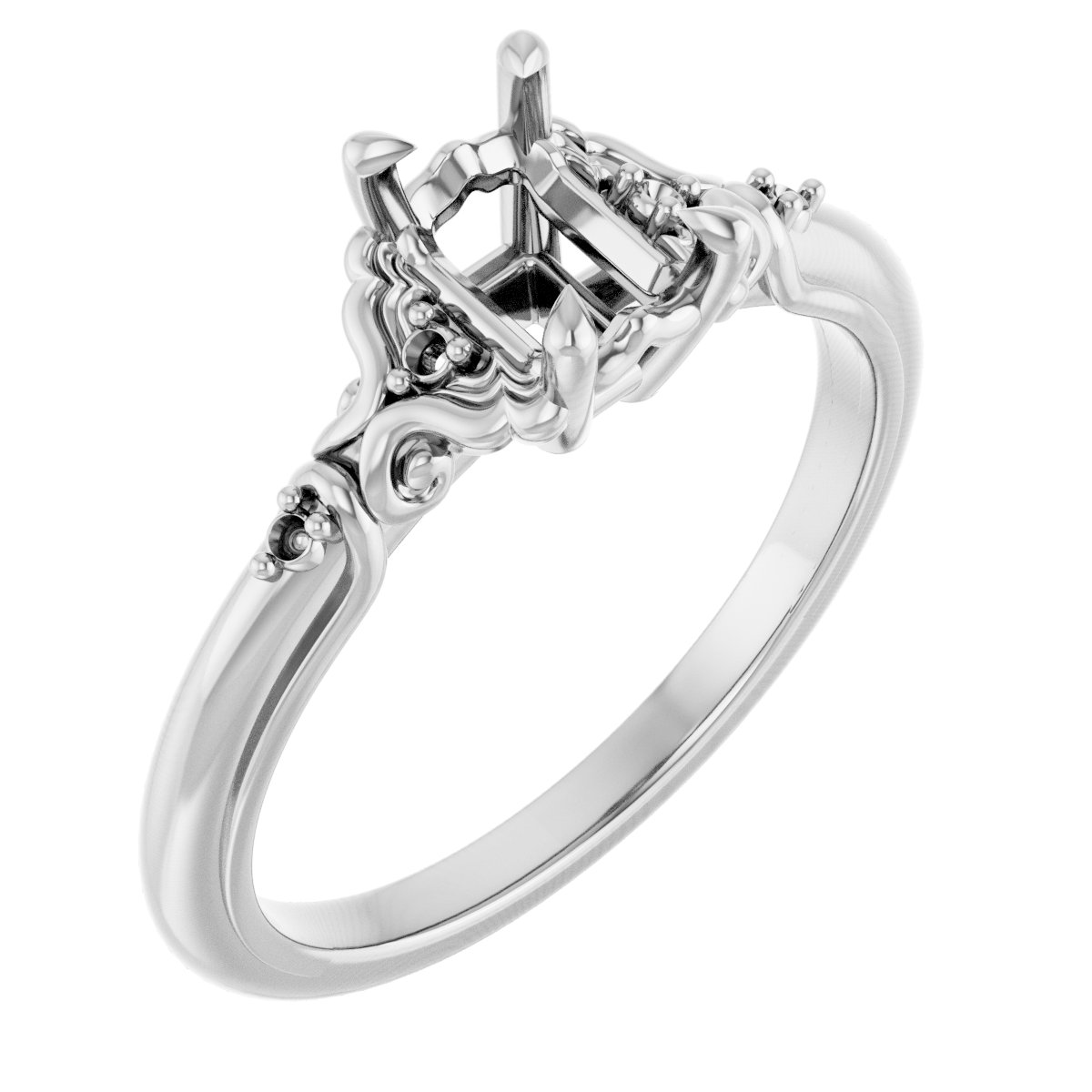 Accented Sculptural Engagement Ring