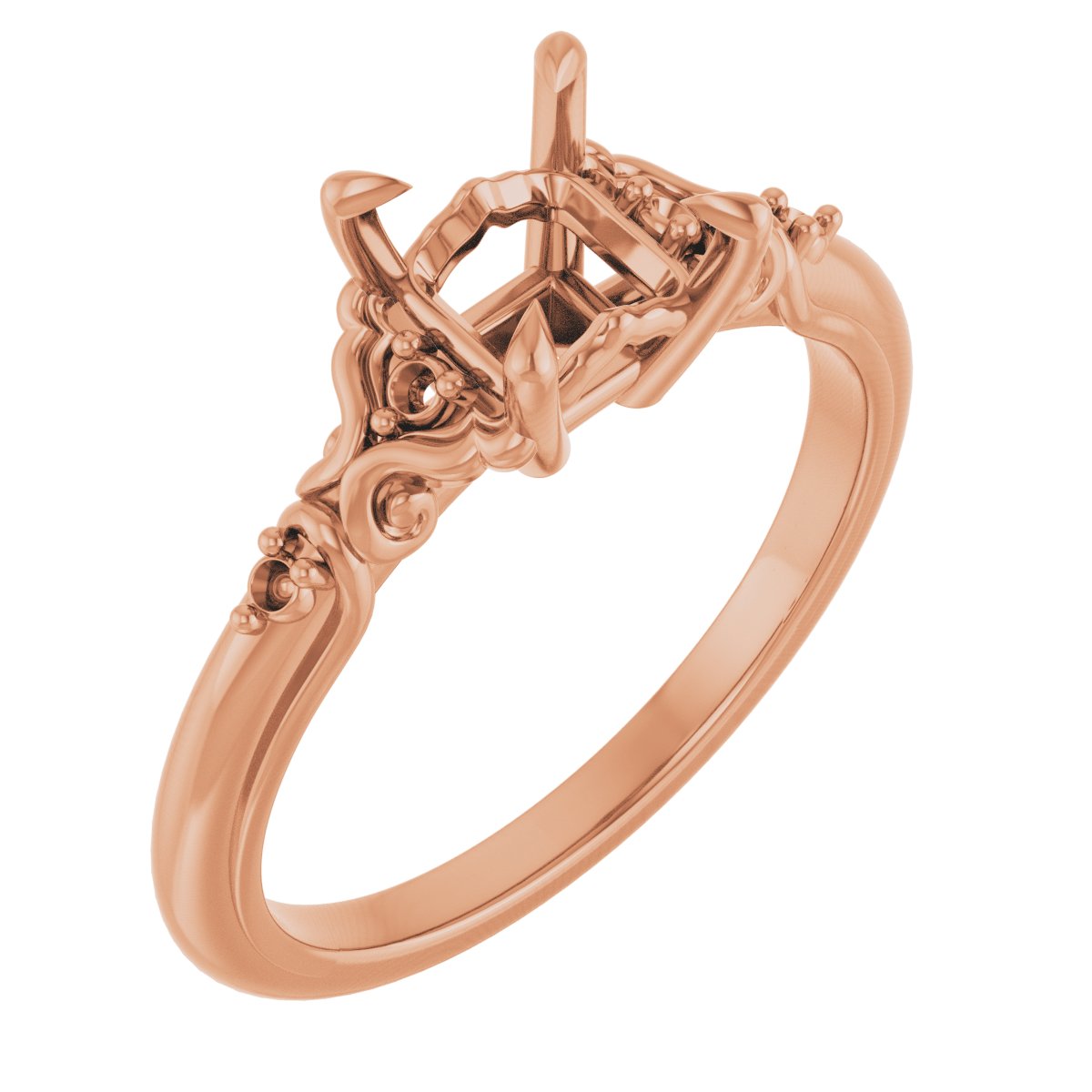 Accented Sculptural Engagement Ring