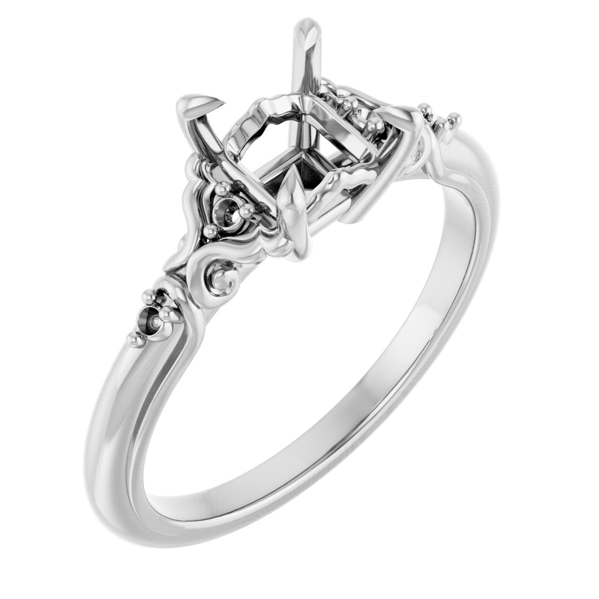Accented Sculptural Engagement Ring