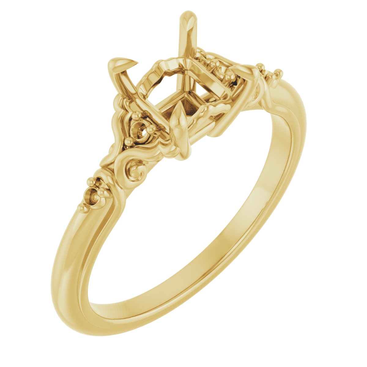 Accented Sculptural Engagement Ring