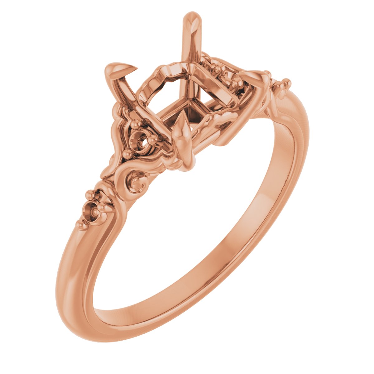 Accented Sculptural Engagement Ring