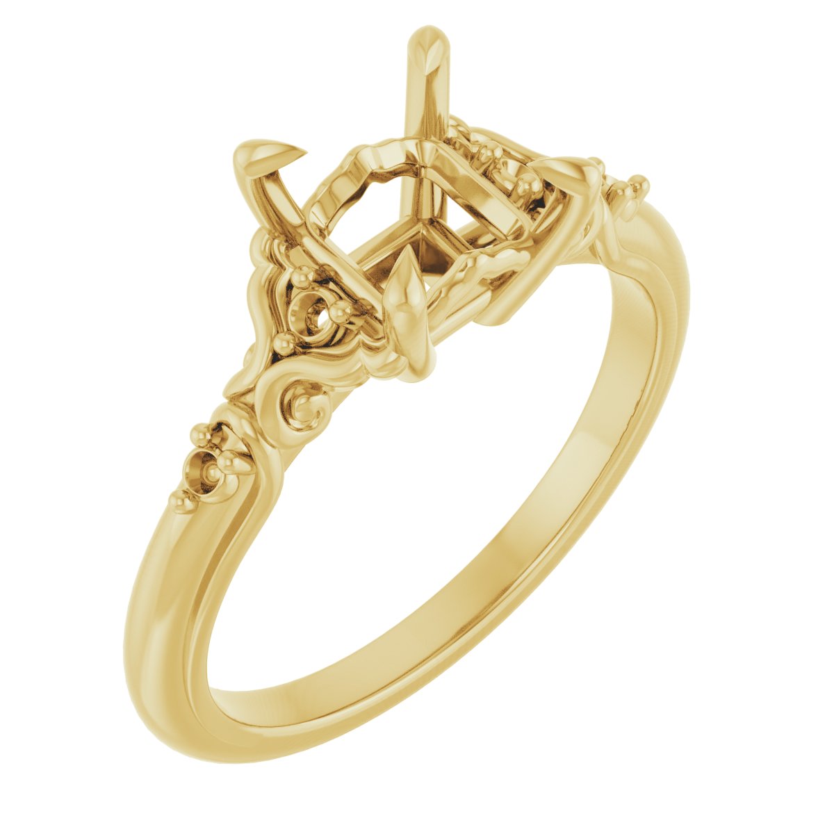 Accented Sculptural Engagement Ring
