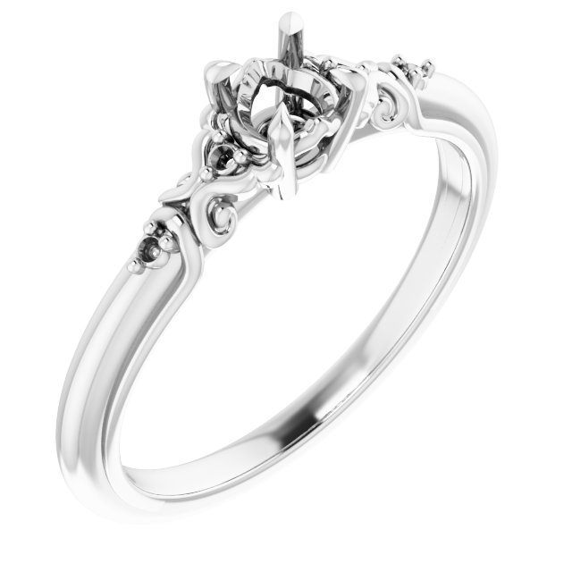 Accented Sculptural Engagement Ring