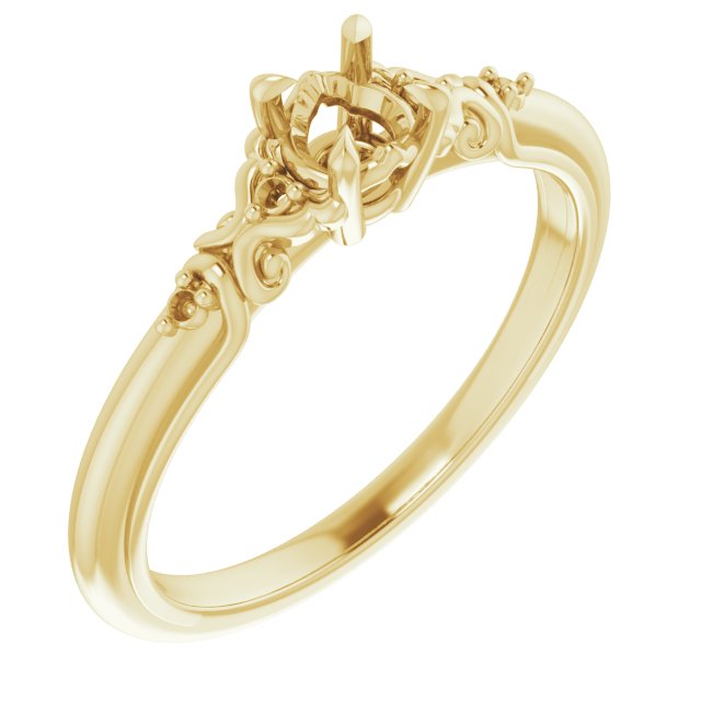 Accented Sculptural Engagement Ring