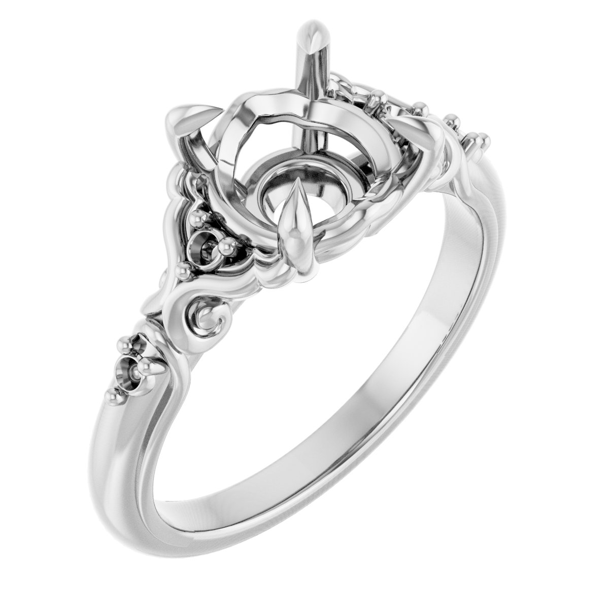 Accented Sculptural Engagement Ring