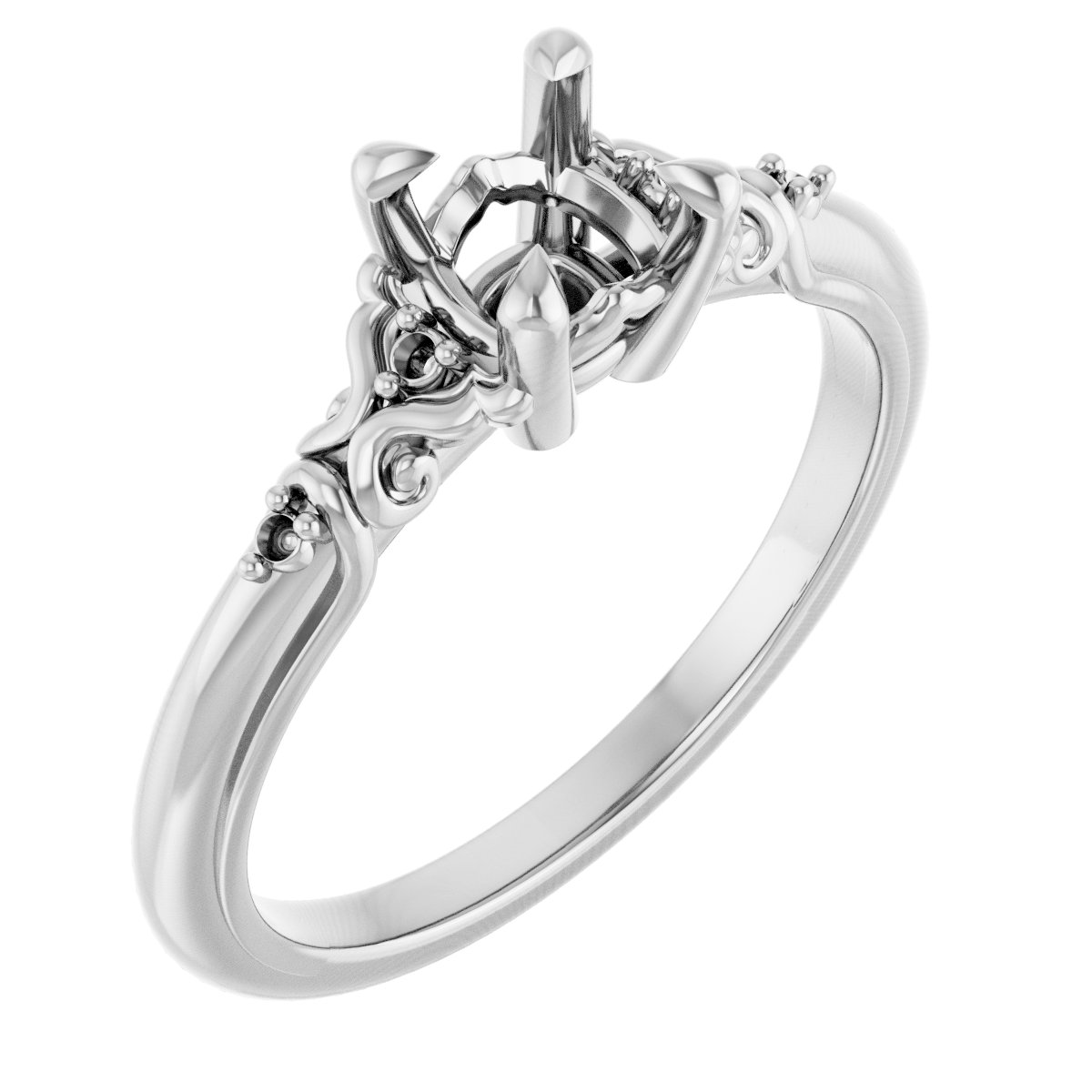 Accented Sculptural Engagement Ring