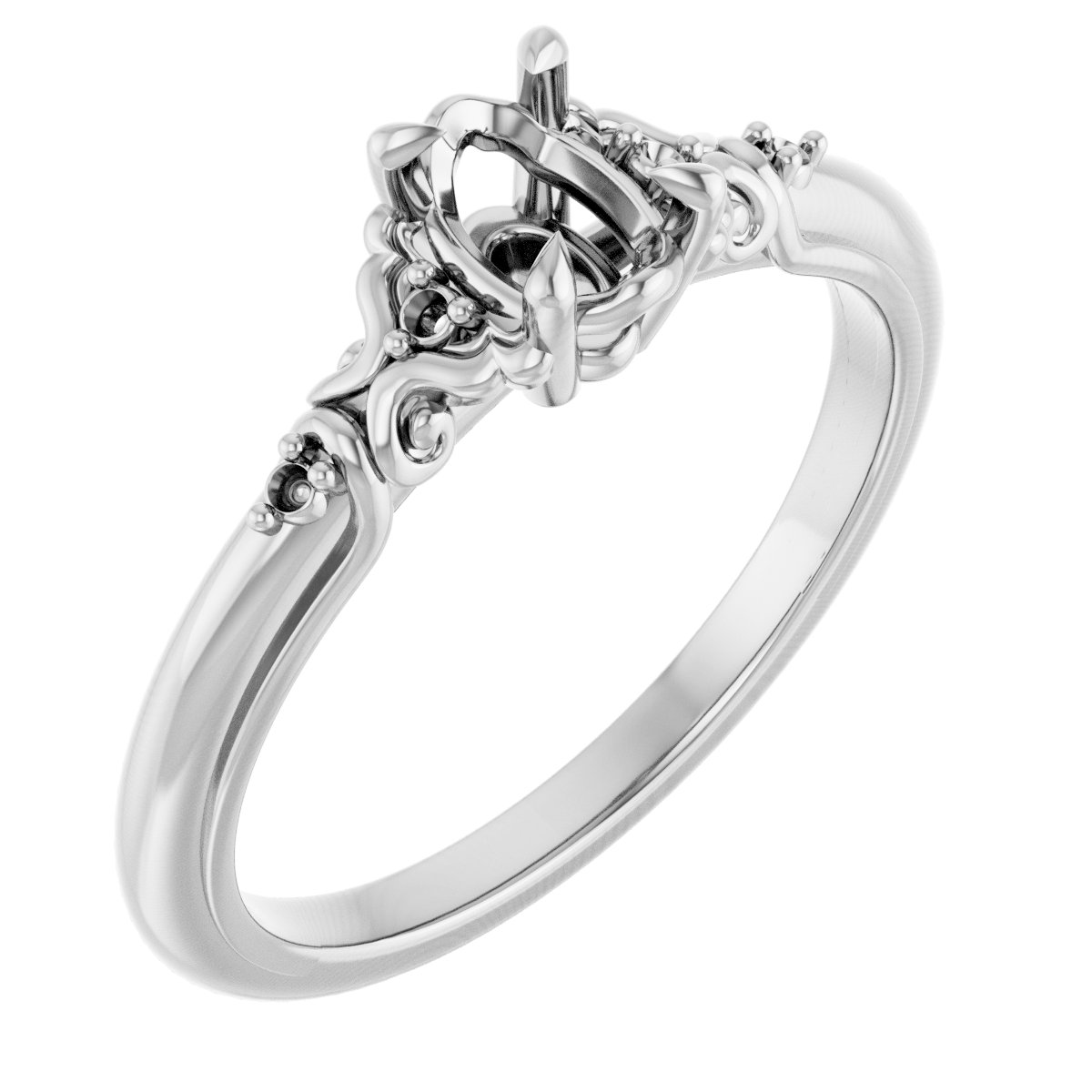 Accented Sculptural Engagement Ring