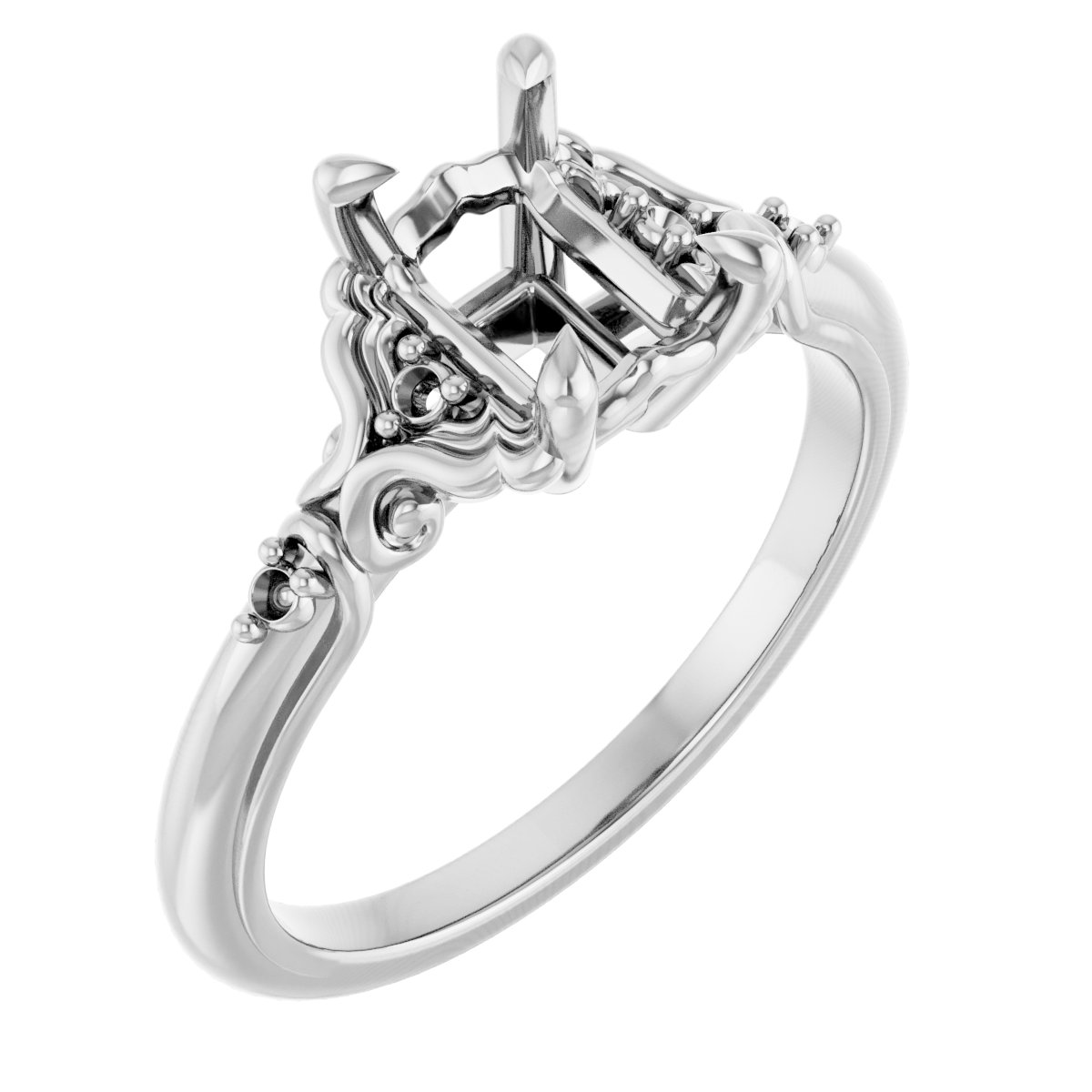 Accented Sculptural Engagement Ring