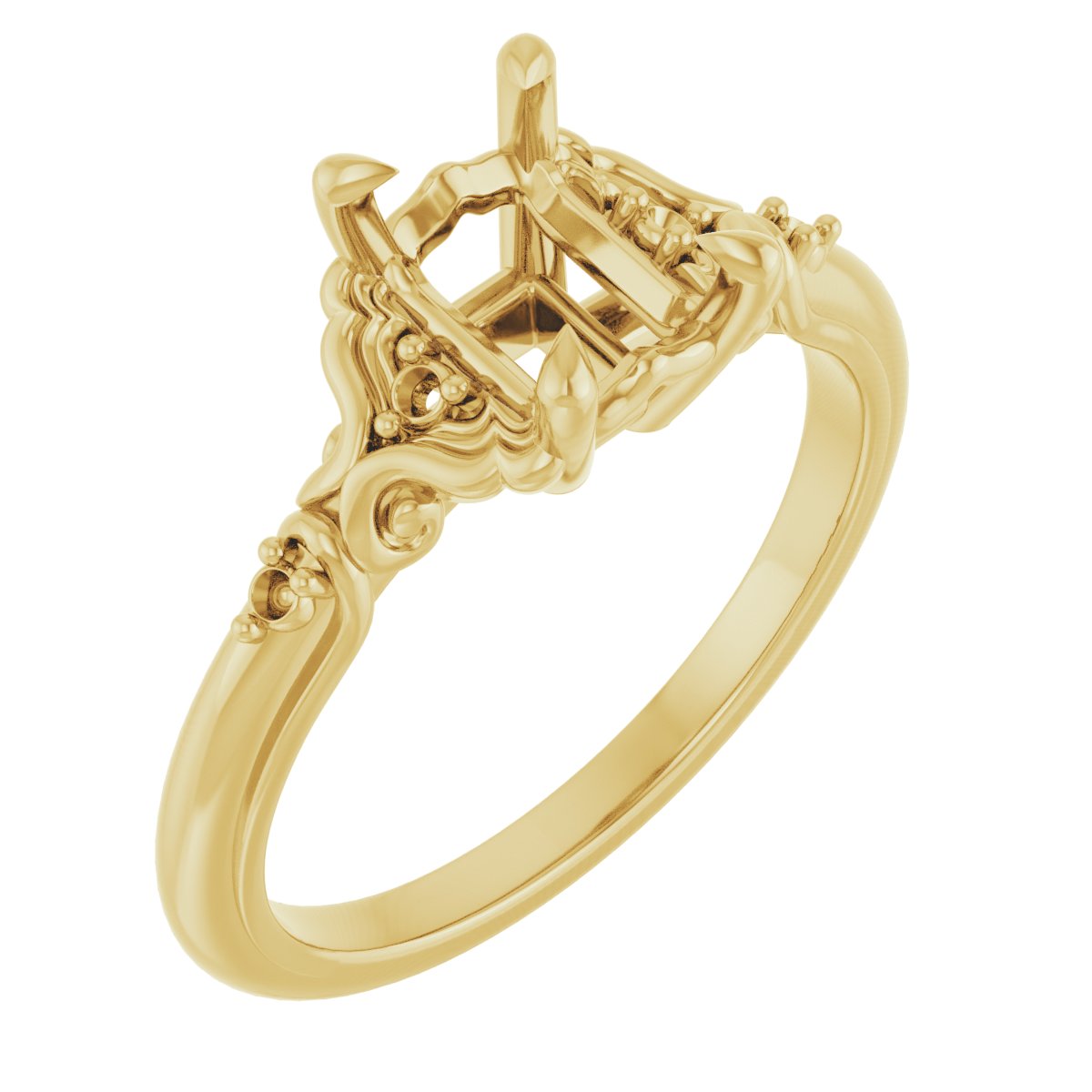 Accented Sculptural Engagement Ring