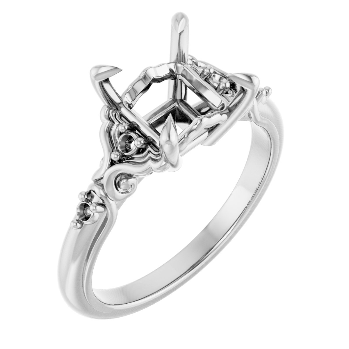Accented Sculptural Engagement Ring