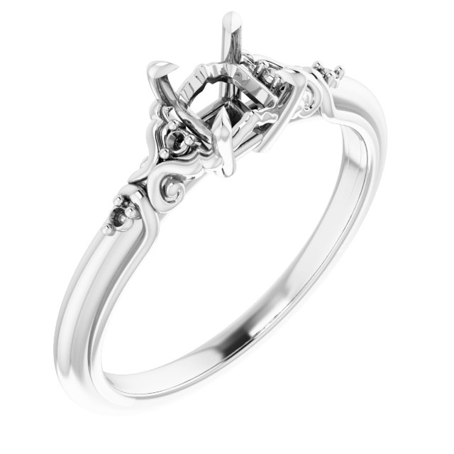 Accented Sculptural Engagement Ring
