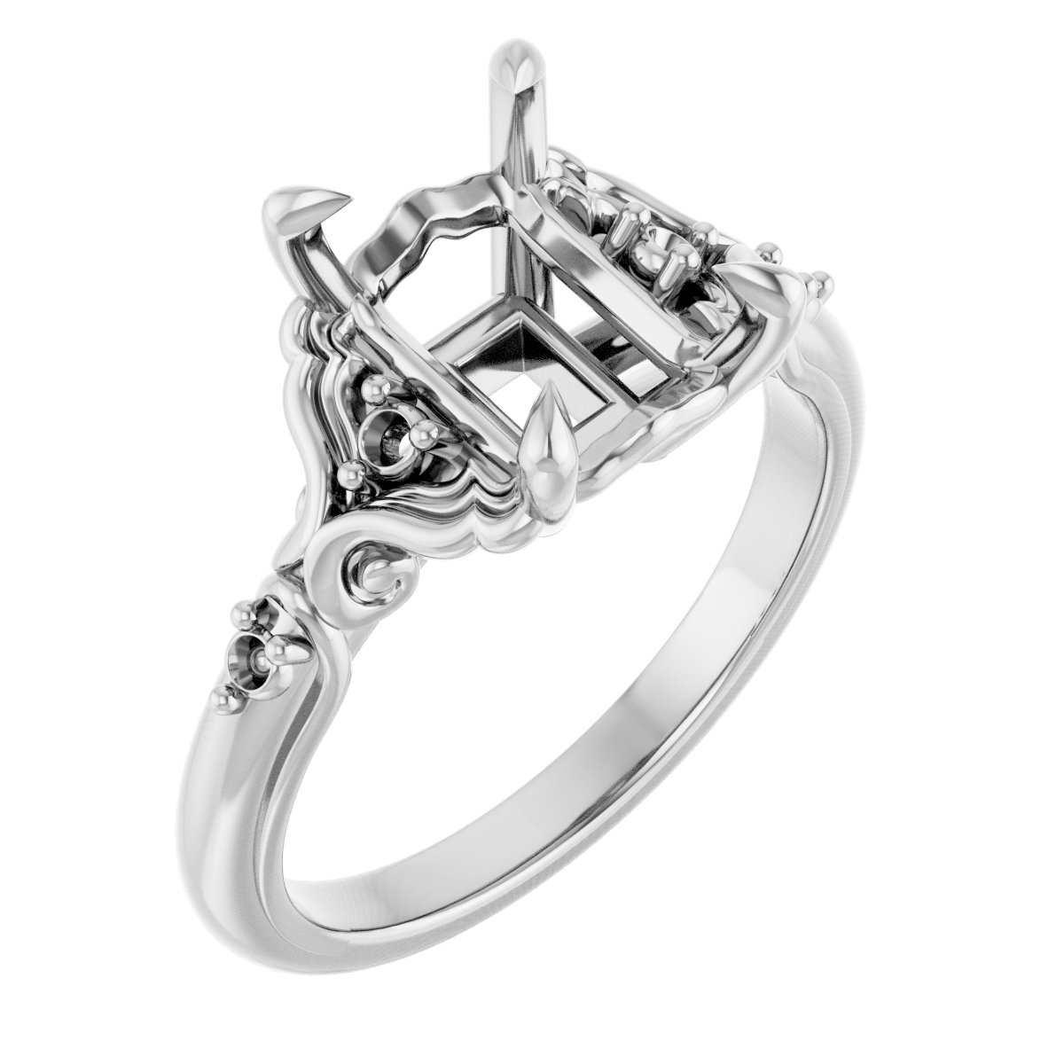 Accented Sculptural Engagement Ring