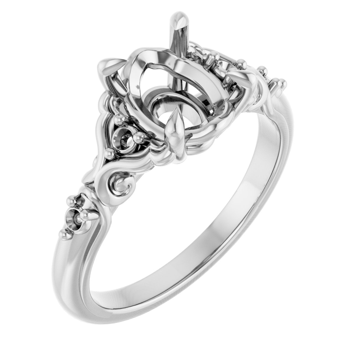 Accented Sculptural Engagement Ring
