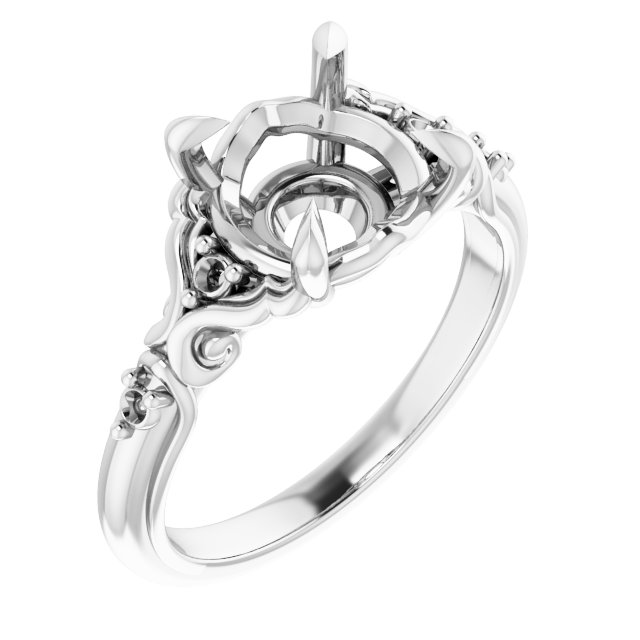 Accented Sculptural Engagement Ring