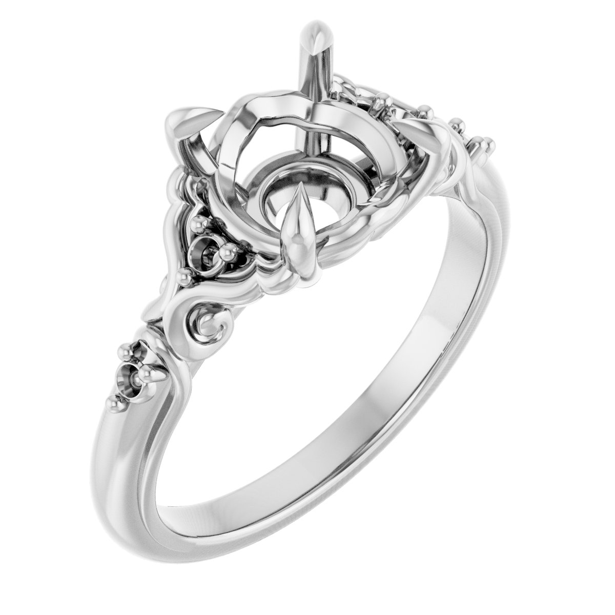 Accented Sculptural Engagement Ring