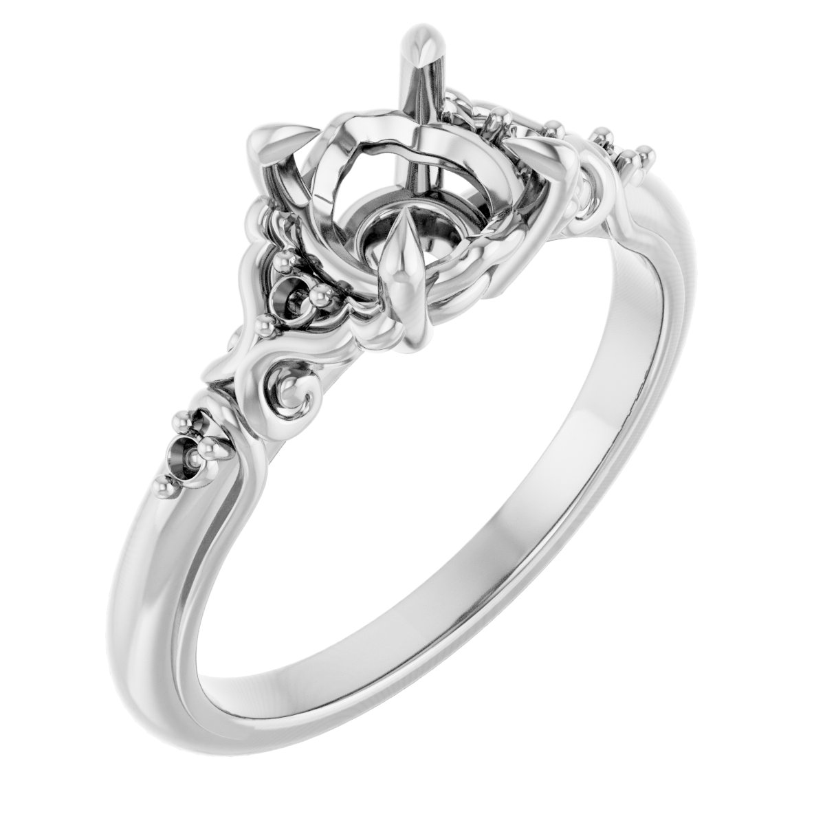 Accented Sculptural Engagement Ring