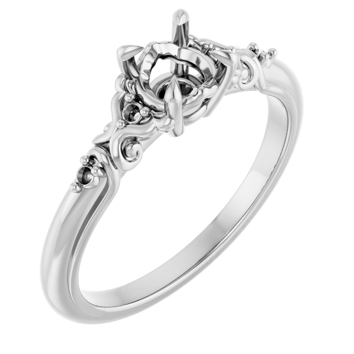 Accented Sculptural Engagement Ring