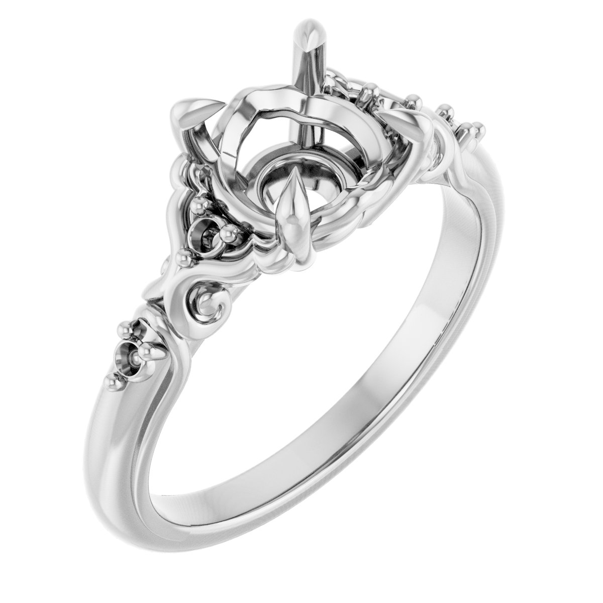 Accented Sculptural Engagement Ring