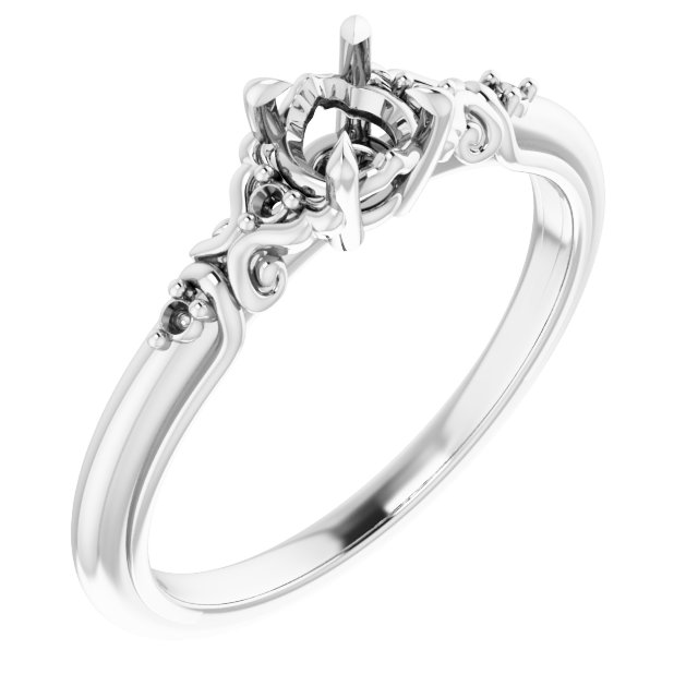 Accented Sculptural Engagement Ring