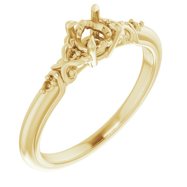 Accented Sculptural Engagement Ring