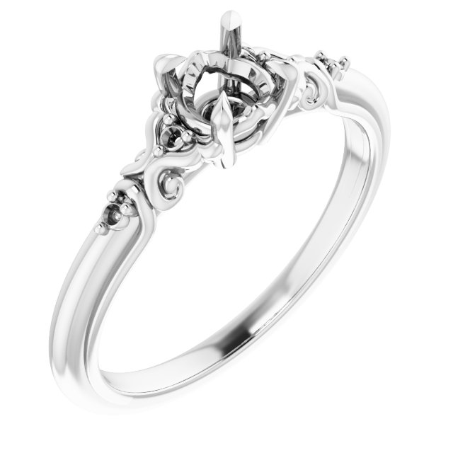 Accented Sculptural Engagement Ring
