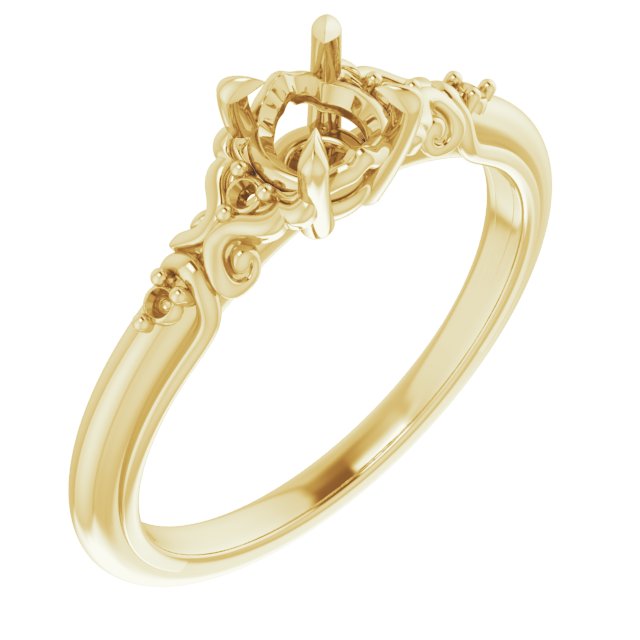 Accented Sculptural Engagement Ring