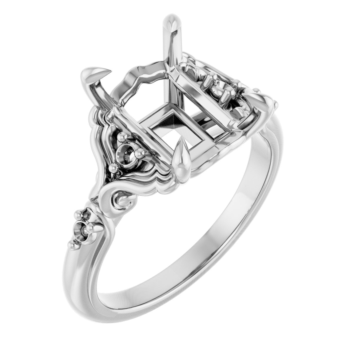 Accented Sculptural Engagement Ring