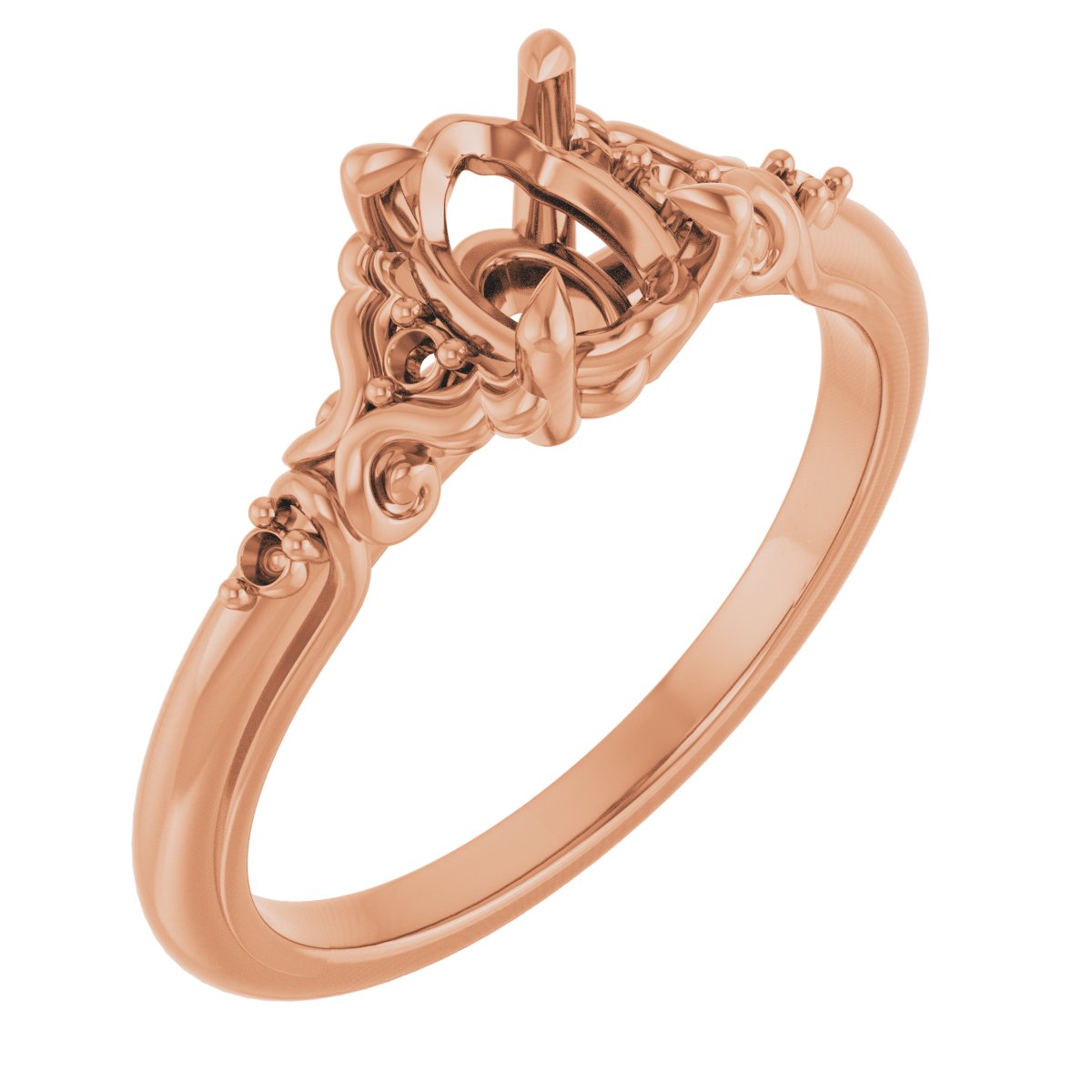 Accented Sculptural Engagement Ring