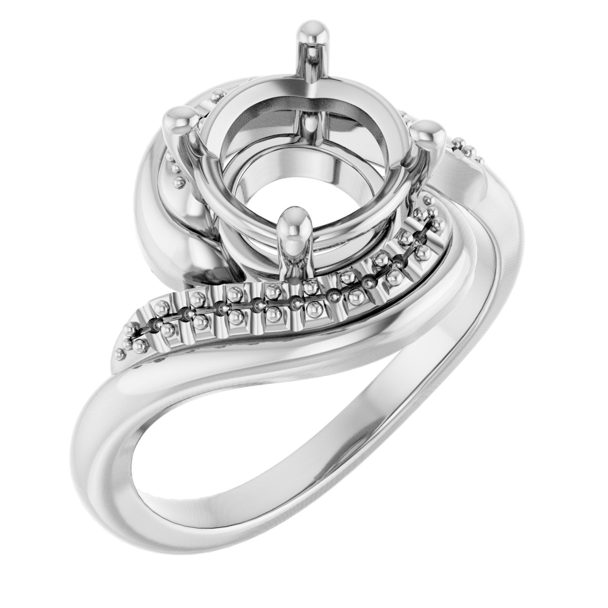 Accented Bypass Engagement Ring