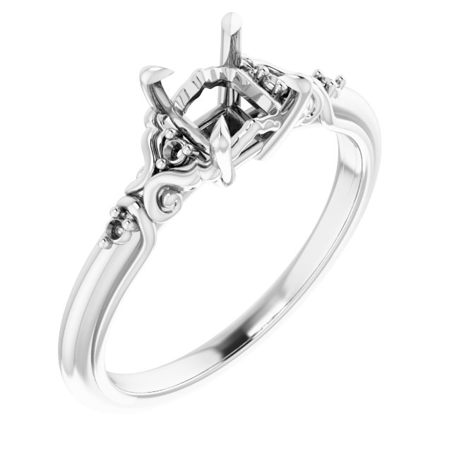 Accented Sculptural Engagement Ring