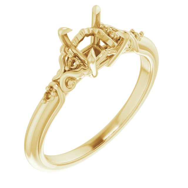 Accented Sculptural Engagement Ring