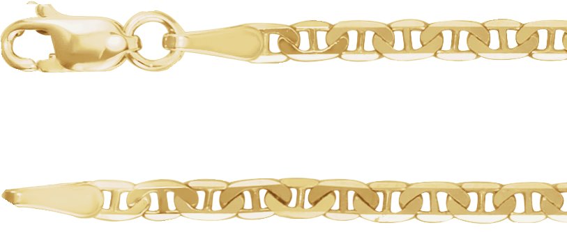 14K Yellow 2.25 mm Curbed Anchor 16 Chain