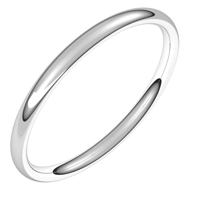 Sterling Silver 2 mm Comfort-Fit Lightweight European-Style Band Size 4.5