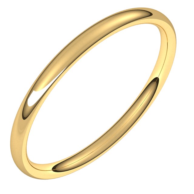 10K Yellow 2 mm Comfort-Fit Lightweight European-Style Band Size 4