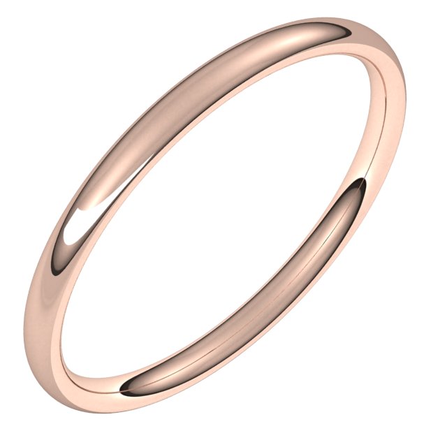10K Rose 2 mm Comfort-Fit Lightweight European-Style Band Size 4