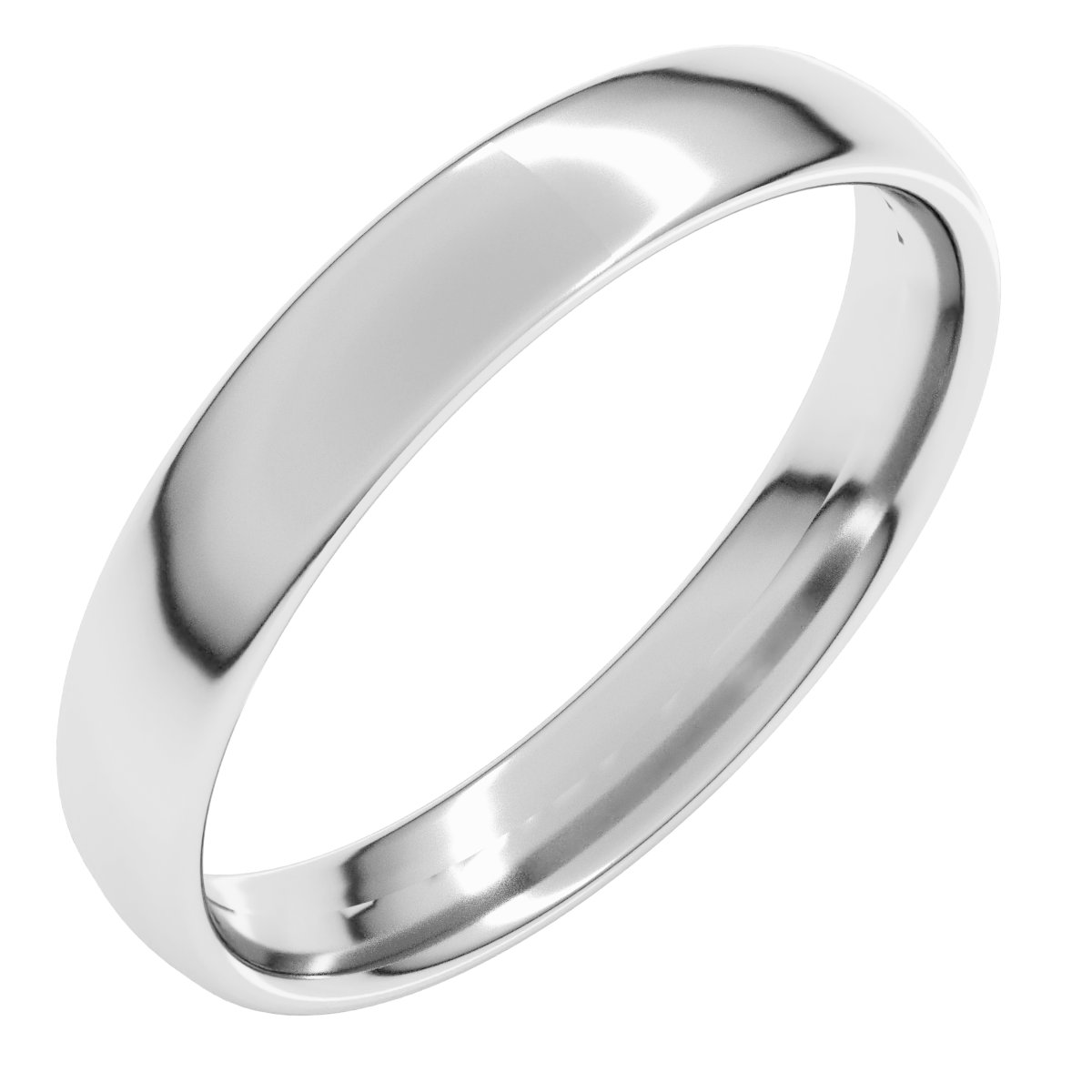 Sterling Silver 4 mm Comfort-Fit Lightweight European-Style Band Size 4.5