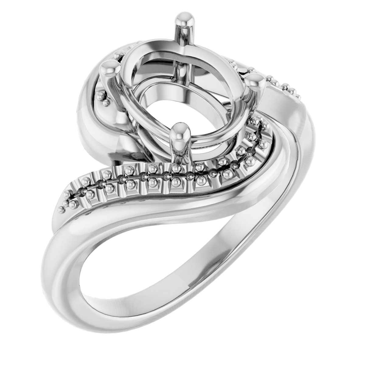 Accented Bypass Engagement Ring