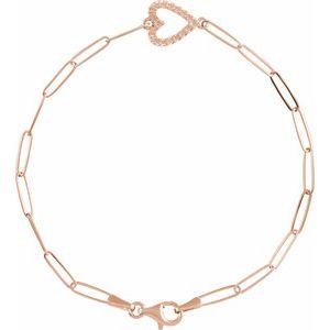 14K Rose Accented  Heart 7