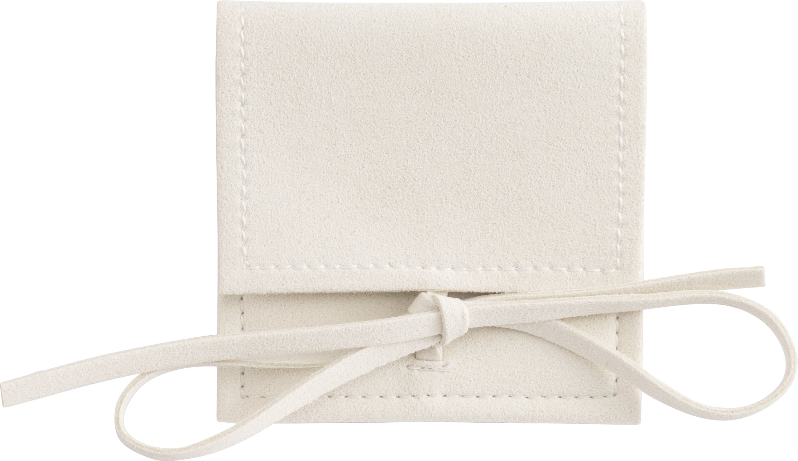 Suede Foldover Tie Pouch with Inner Divider