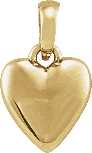 14K Yellow Puffy Heart Pendant