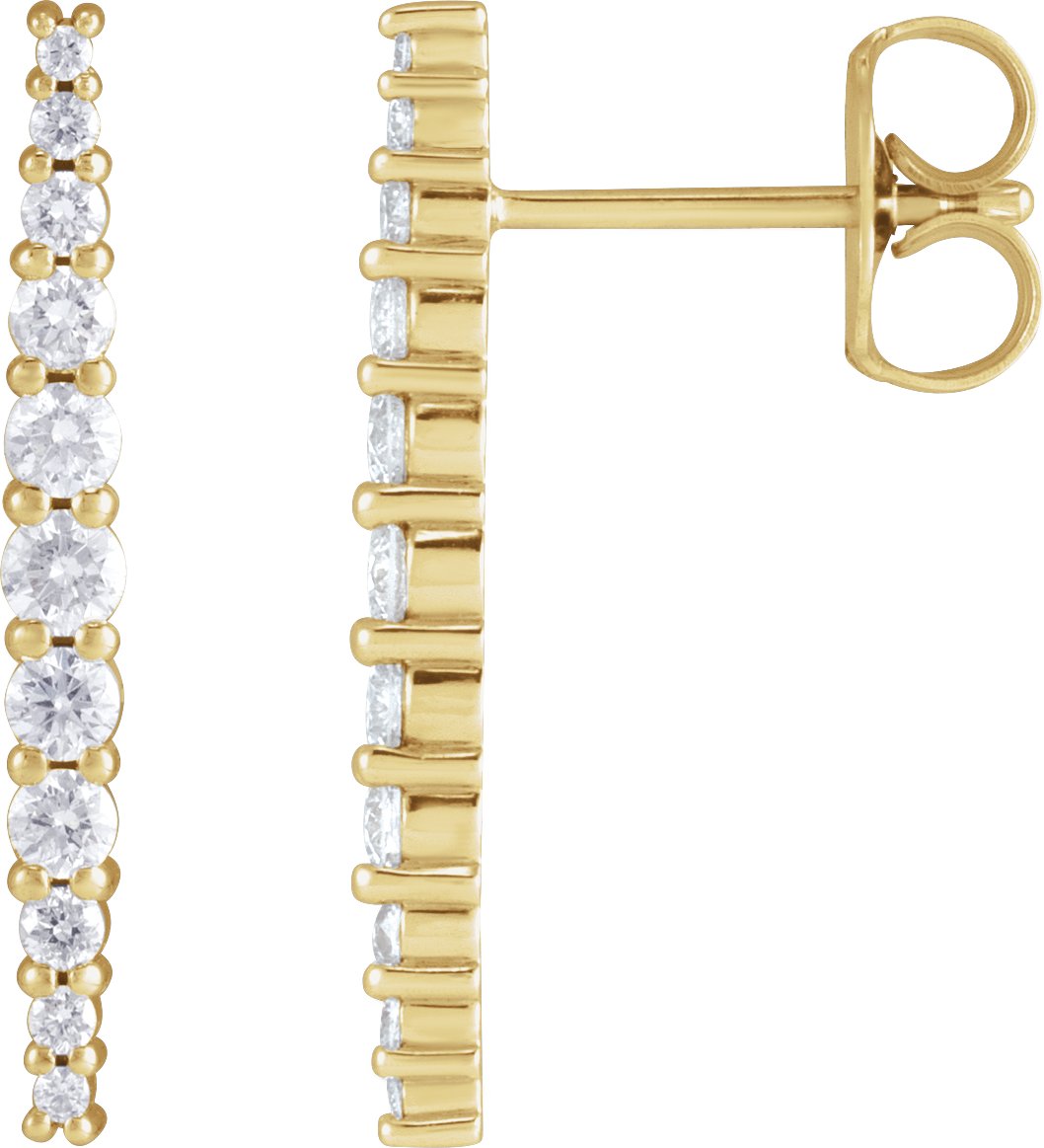 14K Yellow 3/8 CTW Natural Diamond Earrings