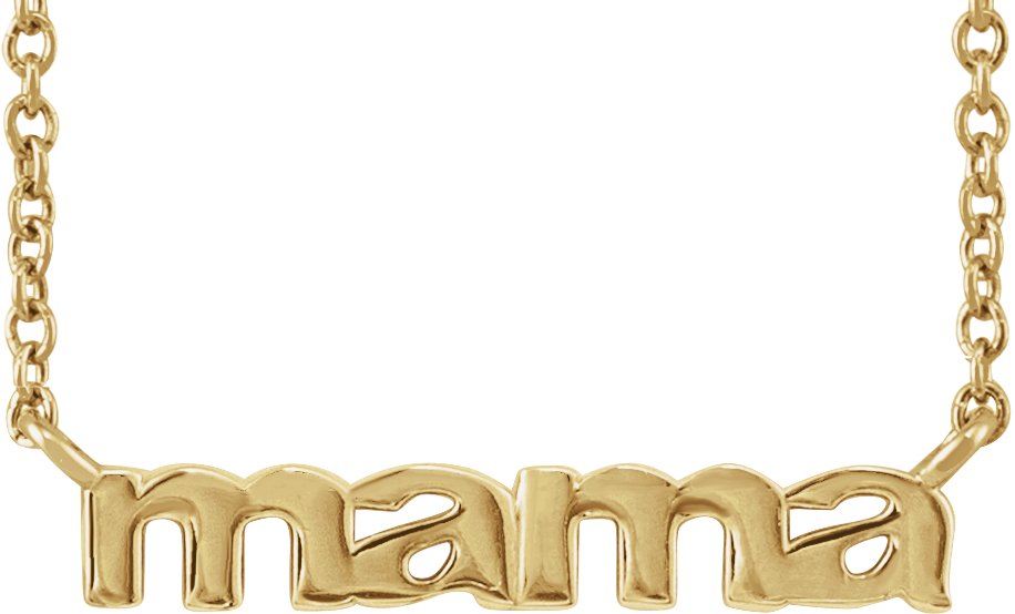 14K Yellow Script Mama 18